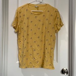 Lucky Brand Sunflower Embroidered T-shirt